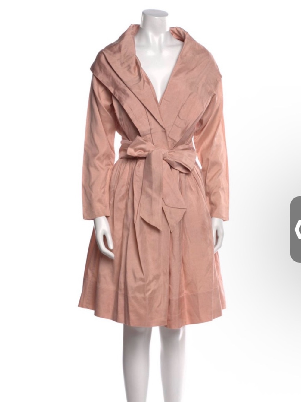Soft Blush Midi Wrap Dress with Tie Waist-100% silk